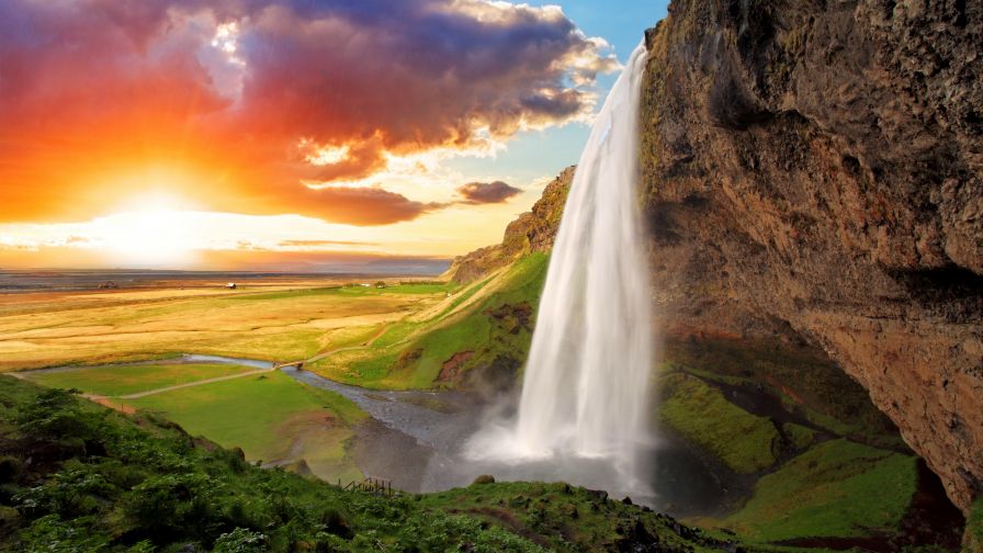 Iceland Seljalandsfoss Waterfalls