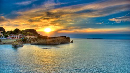 Sunset in Corfu Island Greece wallpaper