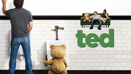 Ted in man toilet wallpaper