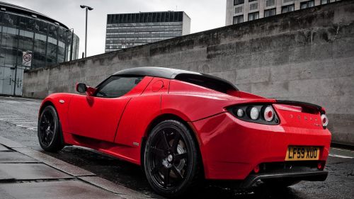 Tesla roadster red